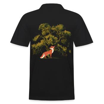 Fuchs Wildtier Wildnis Natur Waldtiere Füchse Kind - Männer Poloshirt - Schwarz - Hinten - Kai (181cm)