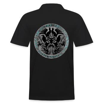 Odin Fenrir Hugin Munin - Männer Poloshirt - Schwarz - Hinten - Kai (181cm)