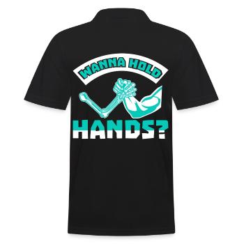 Wanna Hold Hands Arm Wrestling Sarcasm - Men's Polo Shirt - black - Back - Kai (181cm)