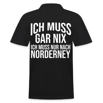 Nordsee Norderney - Männer Poloshirt - Schwarz - Hinten - Kai (181cm)