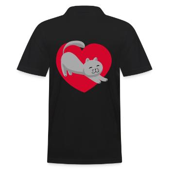 Sincerely Cat Mother's Day Cat Lovers Meow - Men's Polo Shirt - black - Back - Kai (181cm)