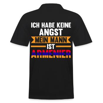 Ich habe keine Angst mein Mann ist Armenier - Männer Poloshirt - Schwarz - Hinten - Kai (181cm)