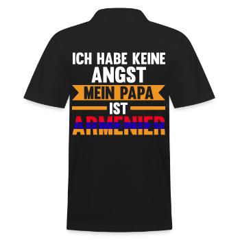 Ich habe keine Angst mein Papa ist Armenier - Männer Poloshirt - Schwarz - Hinten - Kai (181cm)