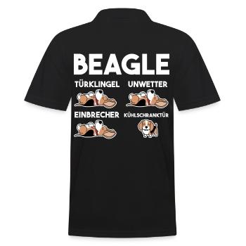 Hund Beagle - Männer Poloshirt - Schwarz - Hinten - Kai (181cm)