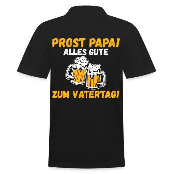 Vater Vatertag Papa - Männer Poloshirt - Schwarz - Hinten - Kai (181cm)
