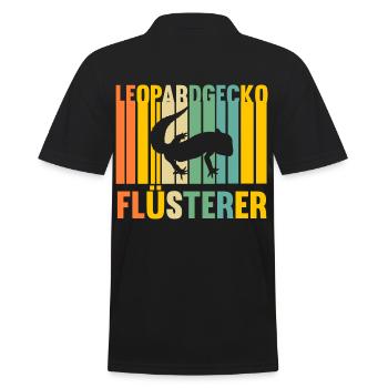 Eidechse Terrarium Reptilien Leopardgecko - Männer Poloshirt - Schwarz - Hinten - Kai (181cm)