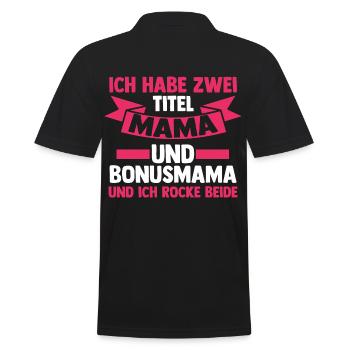 Stiefmutter Stiefmama Bonusmama - Männer Poloshirt - Schwarz - Hinten - Kai (181cm)