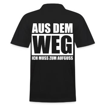 Wellness Saunagänger Saunieren Saunierer Sauna - Männer Poloshirt - Schwarz - Hinten - Kai (181cm)