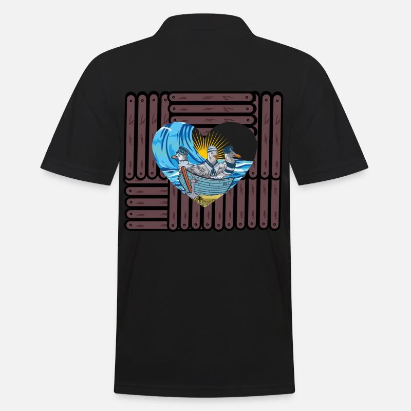 Möwen Möwe Meer Sonne Ozean Küste - Männer Poloshirt - Schwarz