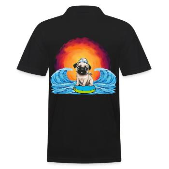 Carlin Chien Chiens Marin Marin Maritime Enfants - Polo Homme - noir - Dos - Kai (181cm)