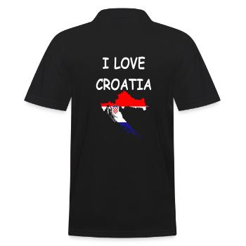 I love Croatia, I love Croatia, gifts, shirt - Men's Polo Shirt - black - Back - Kai (181cm)
