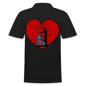 Heart Love Property House Hut Builder Build Forest - Polo Homme - noir - Dos - Kai (181cm)