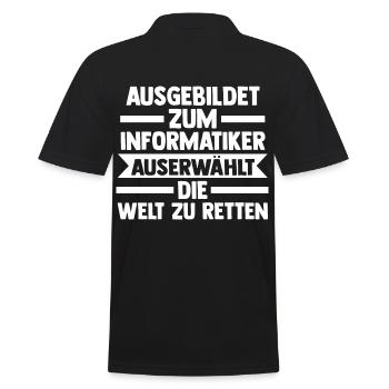 IT Fachmann Informatik Programmierer Informatiker - Männer Poloshirt - Schwarz - Hinten - Kai (181cm)