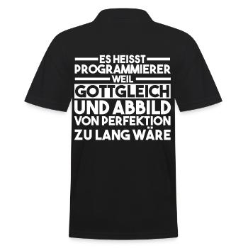 Programmieren Entwickler Coder Programmierer - Männer Poloshirt - Schwarz - Hinten - Kai (181cm)