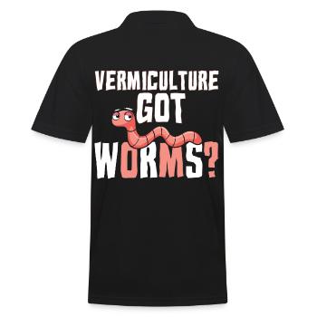 Vermiculture Got Worms - Männer Poloshirt - Schwarz - Hinten - Kai (181cm)