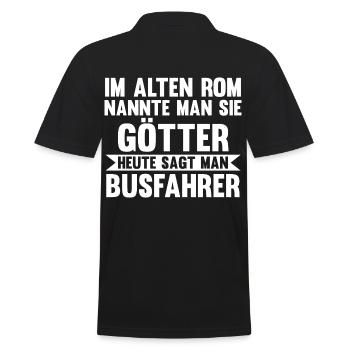 Bus Busfahrer - Männer Poloshirt - Schwarz - Hinten - Kai (181cm)