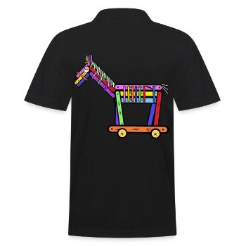 Cheval Chevaux Poney Enfant Enfants Cadeau de Noël - Polo Homme - noir - Dos - Kai (181cm)