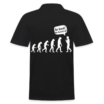 Evolution vergeigt lustiges T shirt - Männer Poloshirt - Schwarz - Hinten - Kai (181cm)