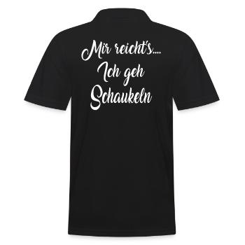 mir reichts ich geh schaukeln - Männer Poloshirt - Schwarz - Hinten - Kai (181cm)