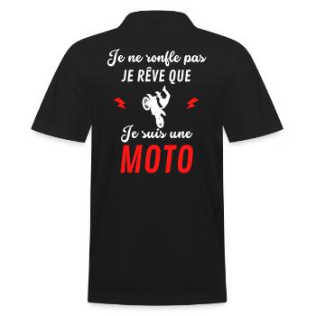 Je Ne Ronfle Pas Je Rêve Que Je Suis Une Moto - Polo Homme - noir - Dos - Kai (181cm)
