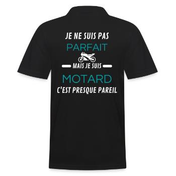 je ne suis pas parfait motard - Polo Homme - noir - Dos - Kai (181cm)