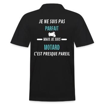 je ne suis pas parfait motard - Polo Homme - noir - Dos - Kai (181cm)