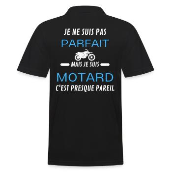 je ne suis pas parfait motard - Polo Homme - noir - Dos - Kai (181cm)