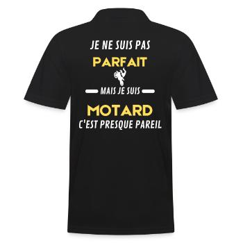 je ne suis pas parfait motard - Polo Homme - noir - Dos - Kai (181cm)