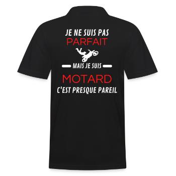 je ne suis pas parfait motard - Polo Homme - noir - Dos - Kai (181cm)