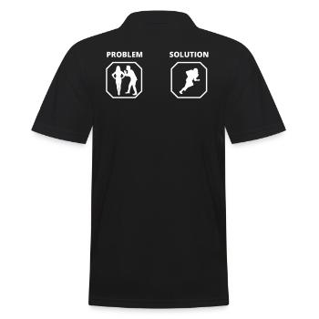 PROBLEMLÖSUNG Rugby - Männer Poloshirt - Schwarz - Hinten - Kai (181cm)