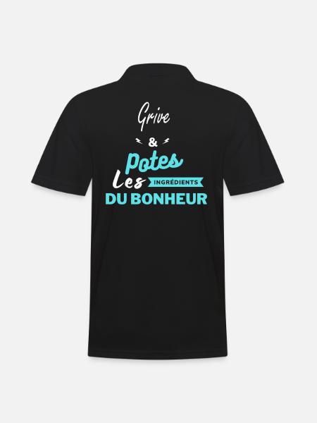 potes les ingrédients du bonheur Grive - Polo Homme - noir