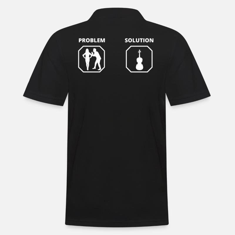 PROBLEMGEIGE LÖSUNG - Männer Poloshirt - Schwarz