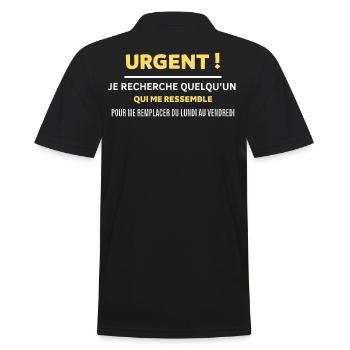 Urgent recherche sosie pour me remplacer - Polo Homme - noir - Dos - Kai (181cm)