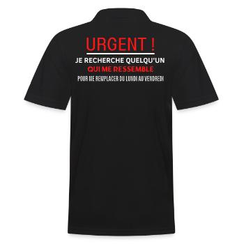 Urgent recherche sosie pour me remplacer - Polo Homme - noir - Dos - Kai (181cm)