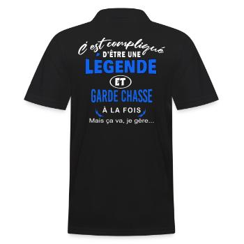 humour Légende et GARDE CHASSE cadeau - Polo Homme - noir - Dos - Kai (181cm)