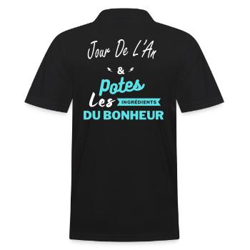 potes les ingrédients du bonheur Jour De L'An - Polo Homme - noir - Dos - Kai (181cm)