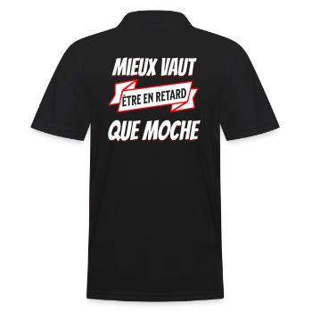 Mieux vaut être en retard que moche - Polo Homme - noir - Dos - Kai (181cm)
