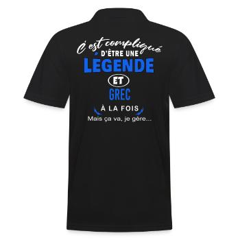 humour Légende et GREC cadeau - Polo Homme - noir - Dos - Kai (181cm)