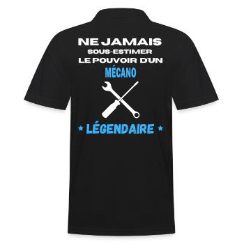 ne jamais sous estimer légendaire Mécano - Polo Homme - noir - Dos - Kai (181cm)