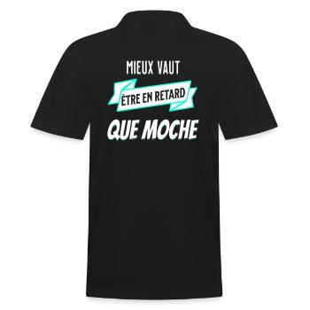 Mieux vaut être en retard que moche - Polo Homme - noir - Dos - Kai (181cm)