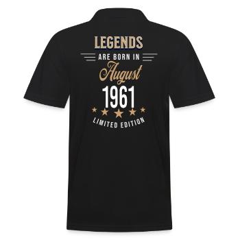 Les légendes naissent en août 1961 - Polo Homme - noir - Dos - Kai (181cm)