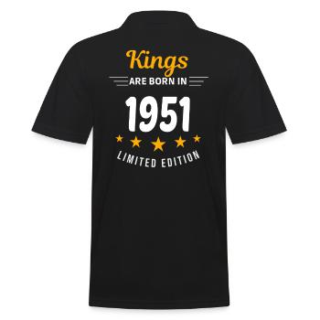 Kings SIND GEBOREN IM JAHR 1951 - Männer Poloshirt - Schwarz - Hinten - Kai (181cm)