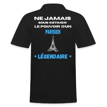 ne jamais sous estimer légendaire PARISIEN - Polo Homme - noir - Dos - Kai (181cm)