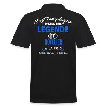 humour Légende et HÔTELIER cadeau - Polo Homme - noir - Dos - Kai (181cm)