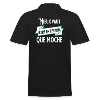 Mieux vaut être en retard que moche - Polo Homme - noir - Dos - Kai (181cm)