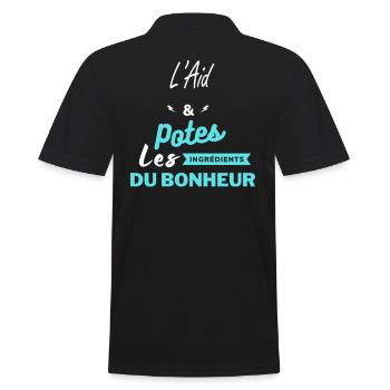 potes les ingrédients du bonheur L’Aid - Polo Homme - noir - Dos - Kai (181cm)