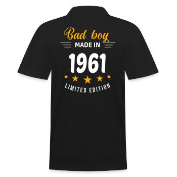 Bad boy made in 1961 - Men's Polo Shirt - black - Back - Kai (181cm)