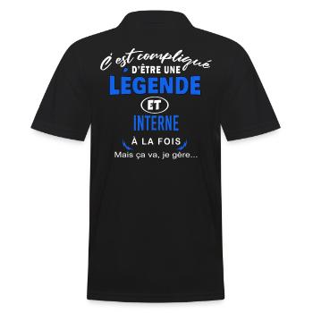 humour Légende et INTERNE cadeau - Polo Homme - noir - Dos - Kai (181cm)