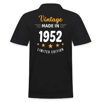 Vintage made in 1952 - Men's Polo Shirt - black - Back - Kai (181cm)