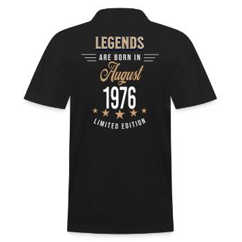 Legenden werden im August 1976 geboren - Männer Poloshirt - Schwarz - Hinten - Kai (181cm)